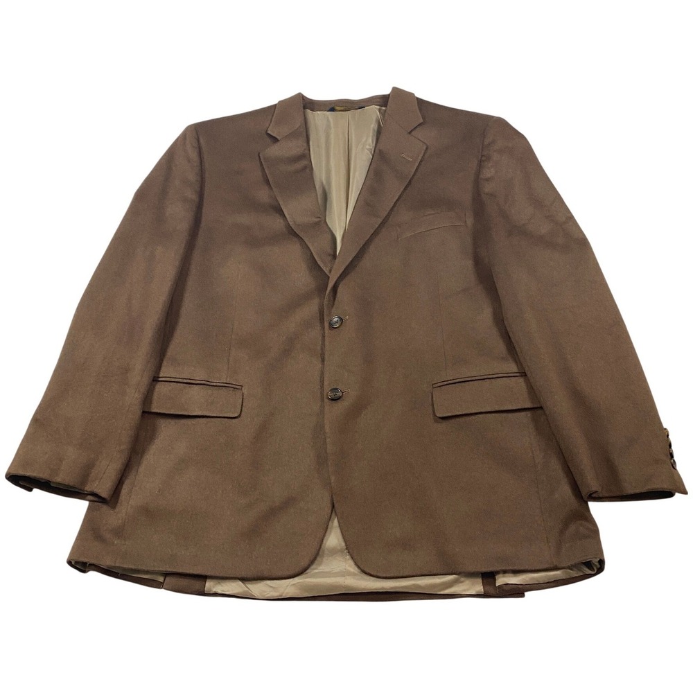 Brooks‎ Brothers 346 Madison Fit Blazer 48L Brown 100% Cashmere Tollegno Italy